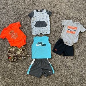 Bundle of baby boys Nike and Under Armour outfits size 9/12 months and 18 month